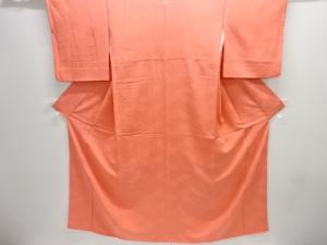 花菱模様織り出し一つ紋色無地着物